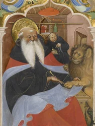 San Girolamo estrae una spina dalla zampa di un leone Ms 106, 1425-50